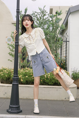 Posy Pockets Embroidered Shorts