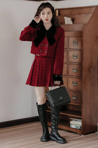 Mistletoe Velvet Tweed Set
