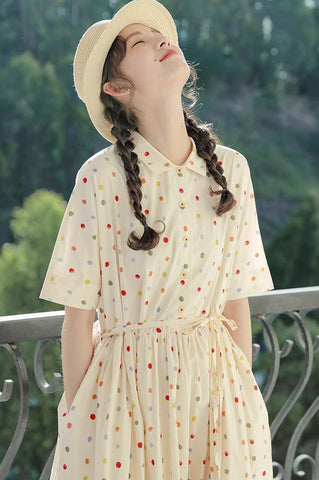 Skittles Polka Dot Shirt Dress
