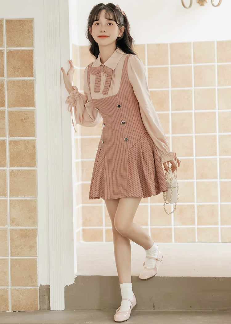 Preppy Stripe Twofer Minikleid