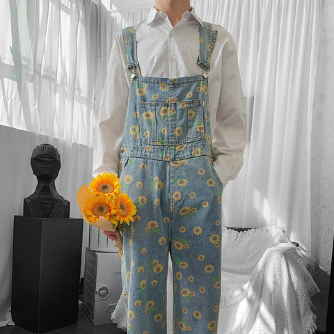 Sonnenblumen-Jeans-Overall