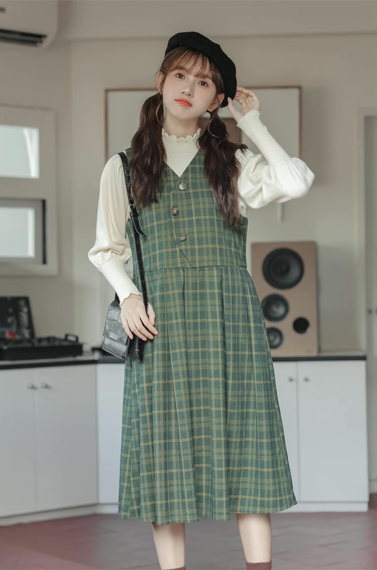 Huntington Plaid Midi Dress