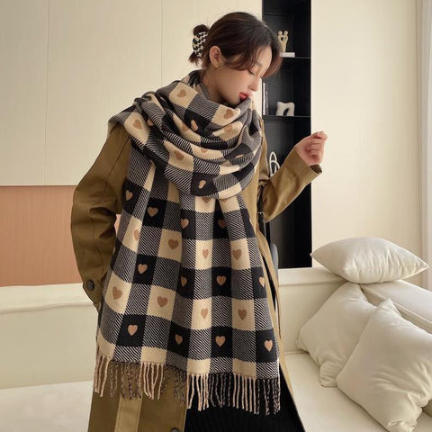 Heart Checkerboard Scarf