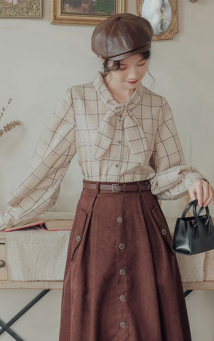 Button Up Suede Pinafore Dress