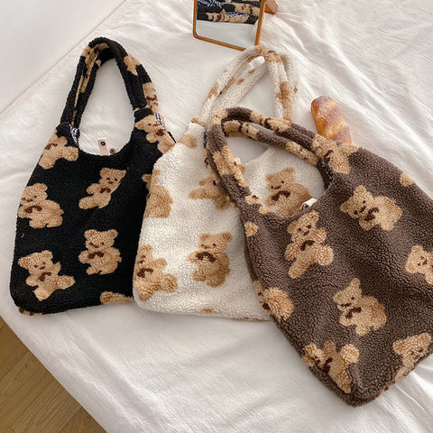 Plush Teddy Bear Reversible Tote Bag