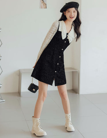 Lace Bow Sweater Dress