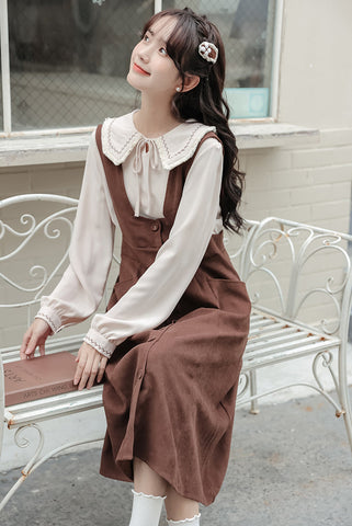 Little Baker Button Up Pinafore Dress