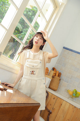 Honey Bear Short Overalls