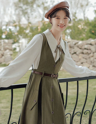 Traveller's Pinafore-Set mit Nadelstreifen