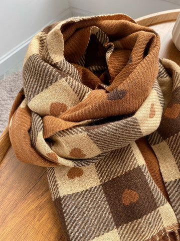 Heart Checkerboard Scarf