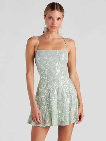 Sleeveless Sequin Party Dress