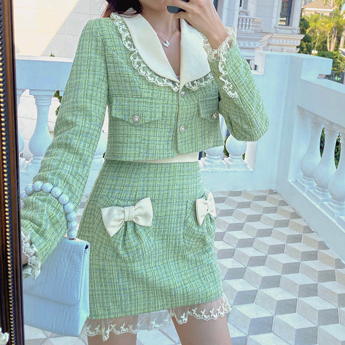 Conjunto de tweed Peter Pan de Matcha