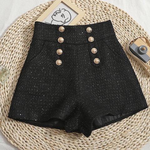 Pantalones cortos de tweed con lentejuelas a medida