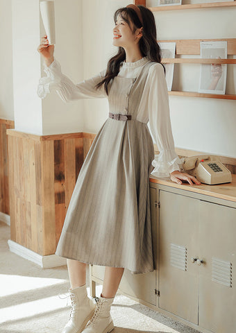 Vestido estilo pichi de rayas pastel