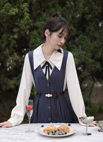 Traveller's Pinafore-Set mit Nadelstreifen