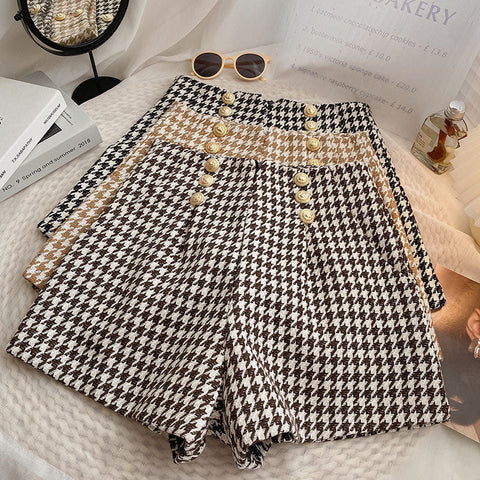 Houndstooth Tweed Shorts
