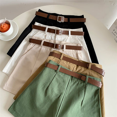 Everyday Neutrals Belted Shorts
