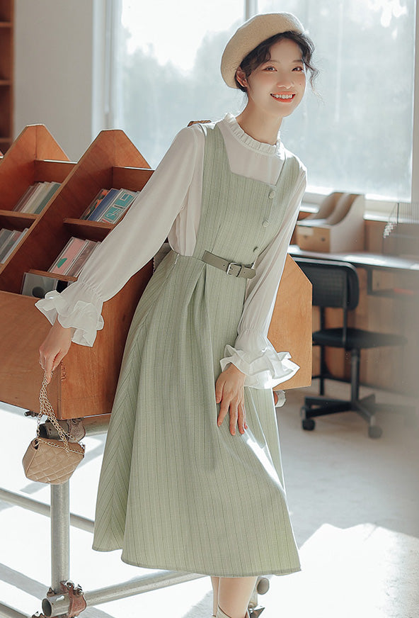Vestido estilo pichi de rayas pastel