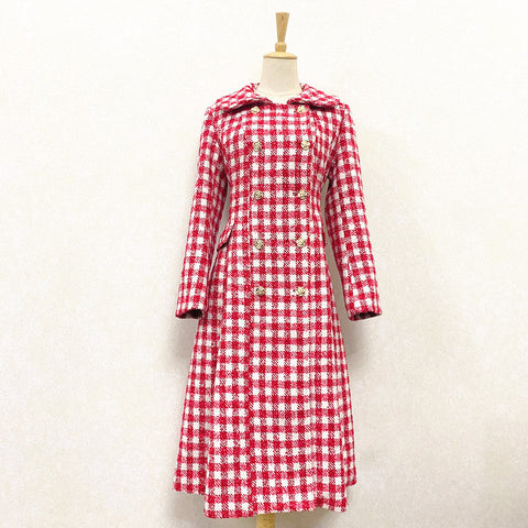 Candy Cane Gingham Dress Coat