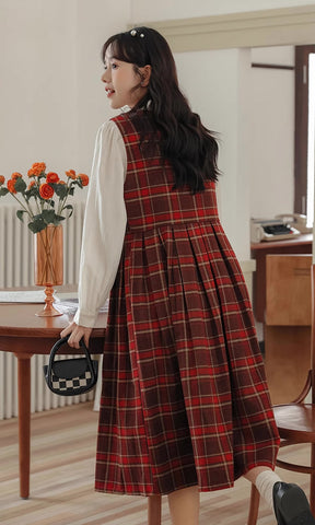 Biscuit Plaid Midi Dress