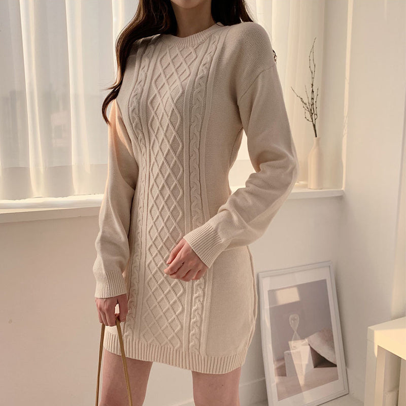 Ribbed Bodycon Mini Sweater Dress