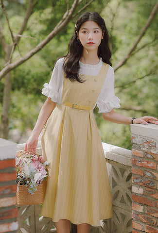 Vestido estilo pichi de rayas pastel
