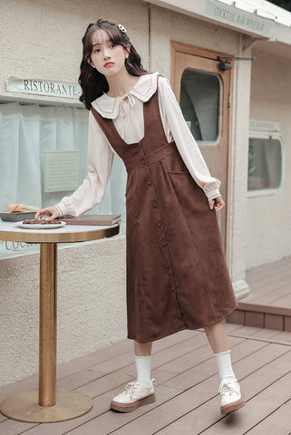 Little Baker Button Up Pinafore Dress