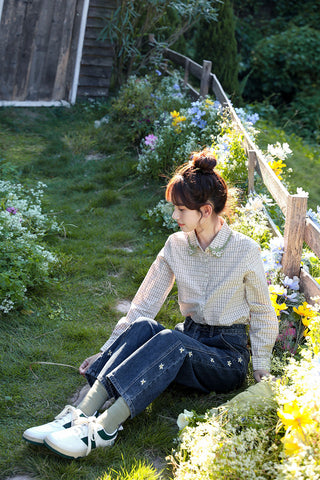 Jeans „Jasmine“ mit Blumenstickerei