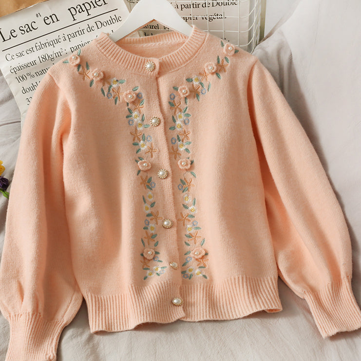 Floral Embroidered Cardigan