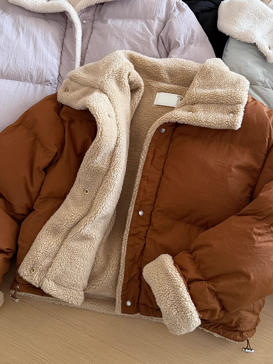 Sherpa Cropped Puffer Jacket