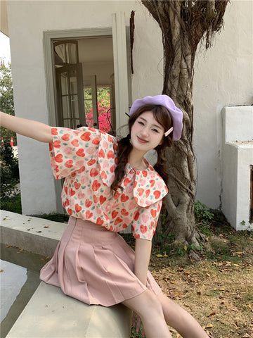 Painted Hearts Printed Blouse