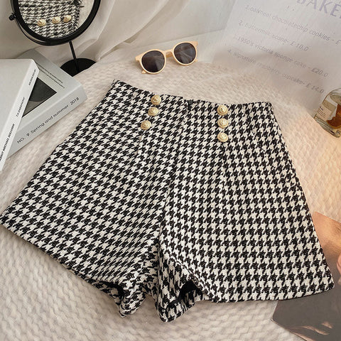 Houndstooth Tweed Shorts