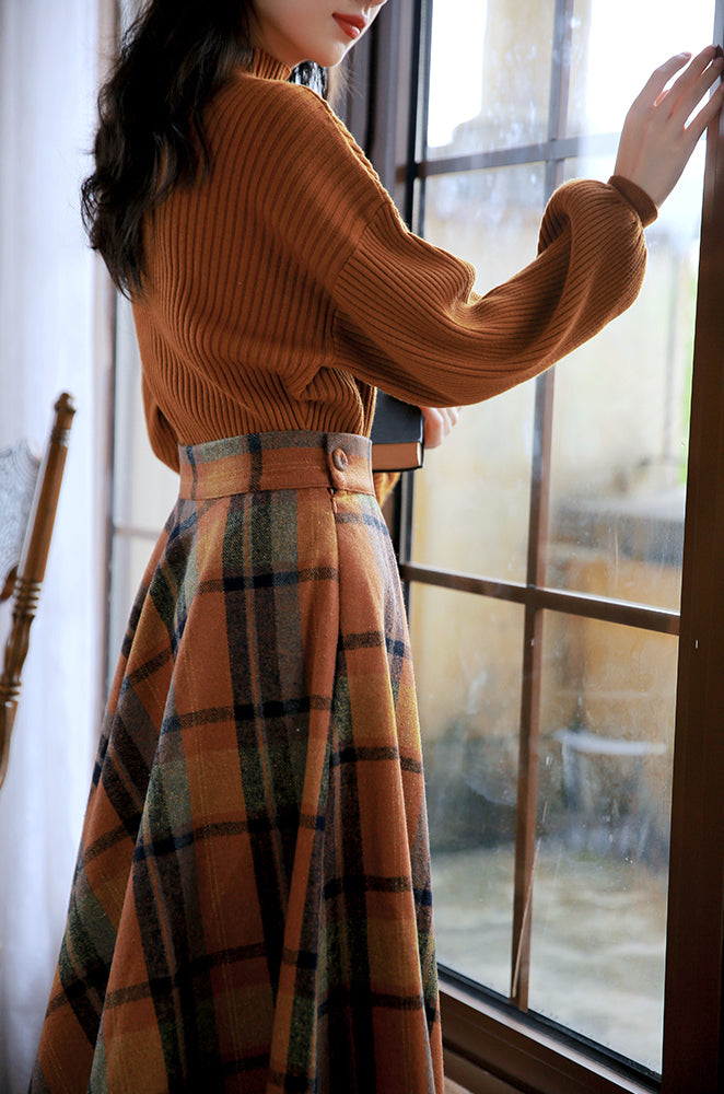 Pullover- und Rock-Set mit Kürbisgewürz