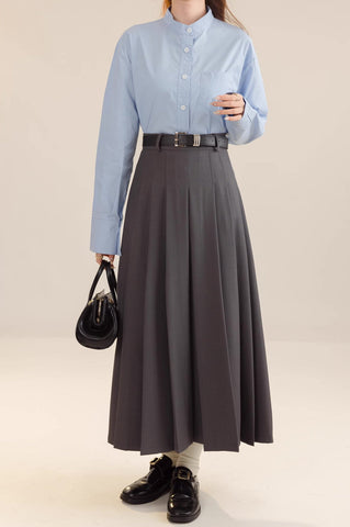 Plissierter Midi-Tennisrock