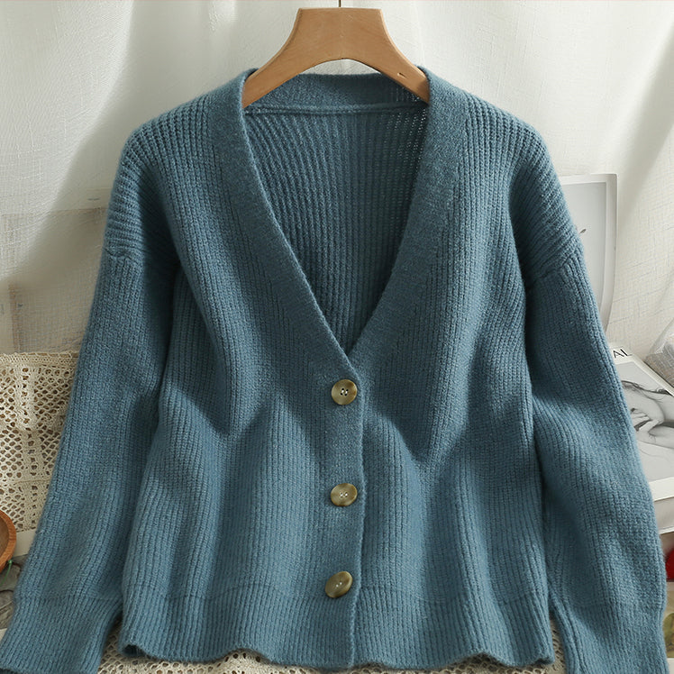 Basic-Cardigan aus Rippstrick