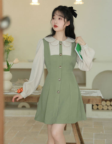 Twofer Minikleid mit Muschelkragen