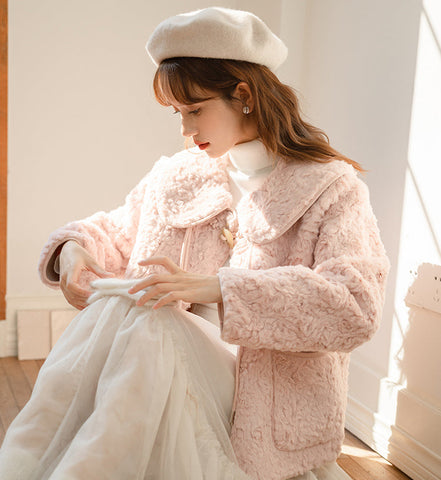 Abrigo de peluche de corderito