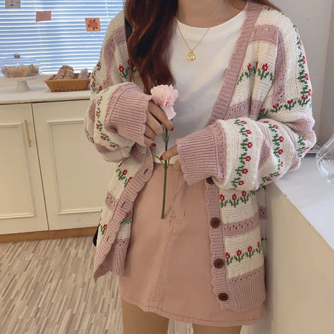 Floral Stripe Cardigan