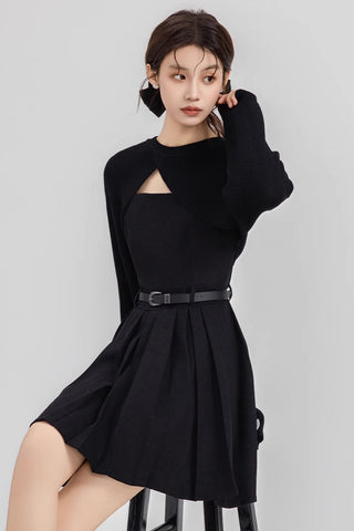 Two-Piece Mini Cami Dress & Sweater Set