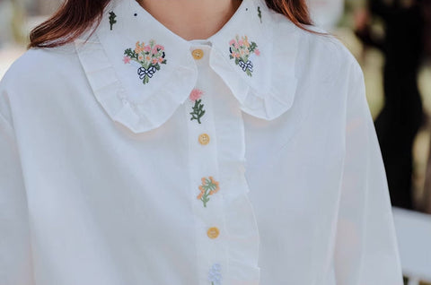 Floral Bouquet Embroidered Blouse