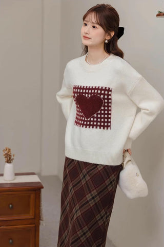 Patchwork Heart Sweater
