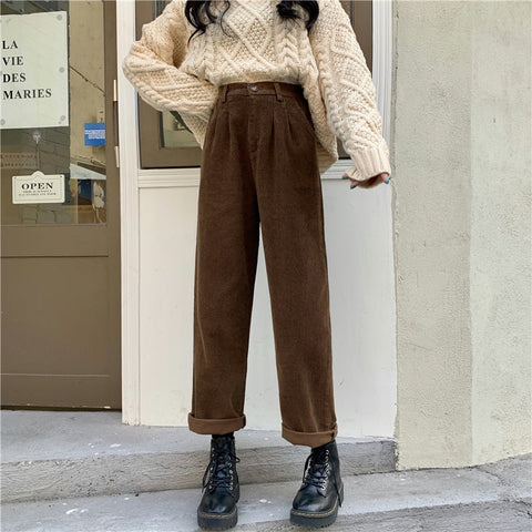 Pleated Corduroy Pants