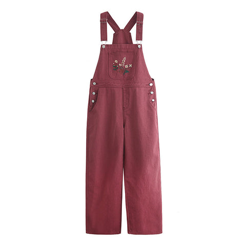 Overall mit Wildblumenstickerei