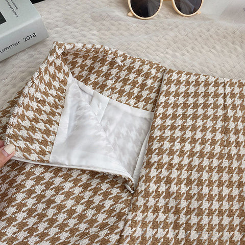Houndstooth Tweed Shorts