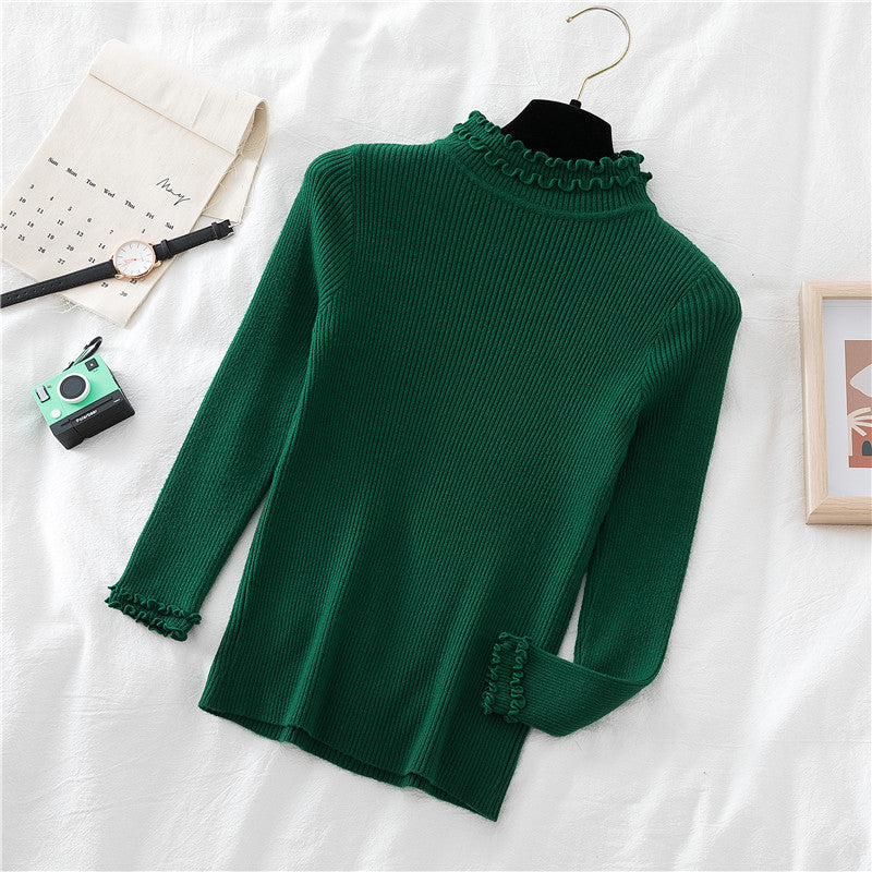 Basic Frilly Mock Neck Sweater