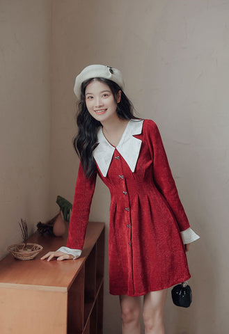 Sweet Bow Peter Pan Knit Dress