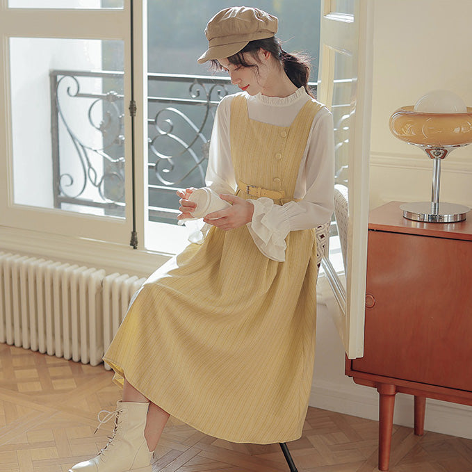 Vestido estilo pichi de rayas pastel