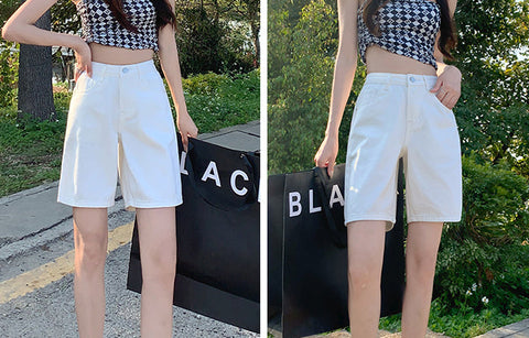 Rainbow Denim Bermuda Shorts