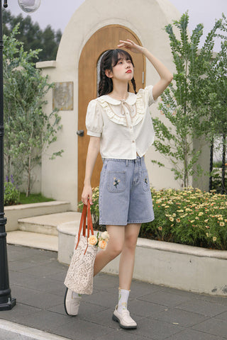 Posy Pockets Embroidered Shorts