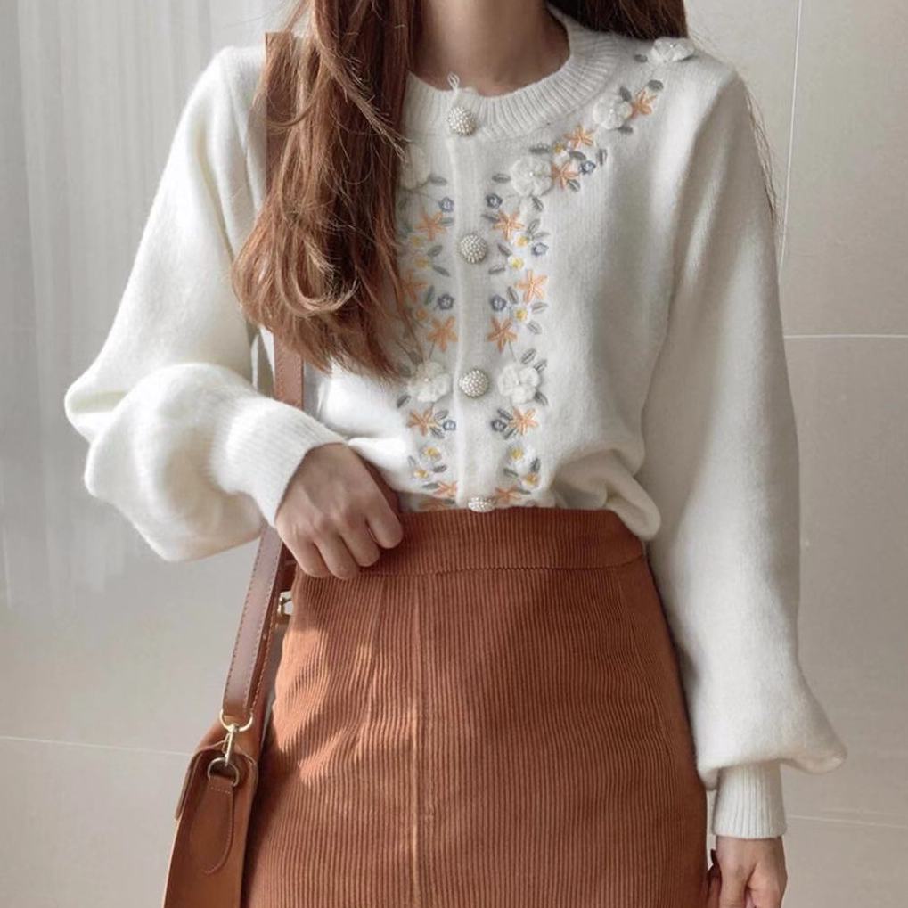 Floral Embroidered Cardigan